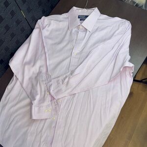 Ralph Lauren Soft lavender curham Dress Shirt size 17.5 100% cotton